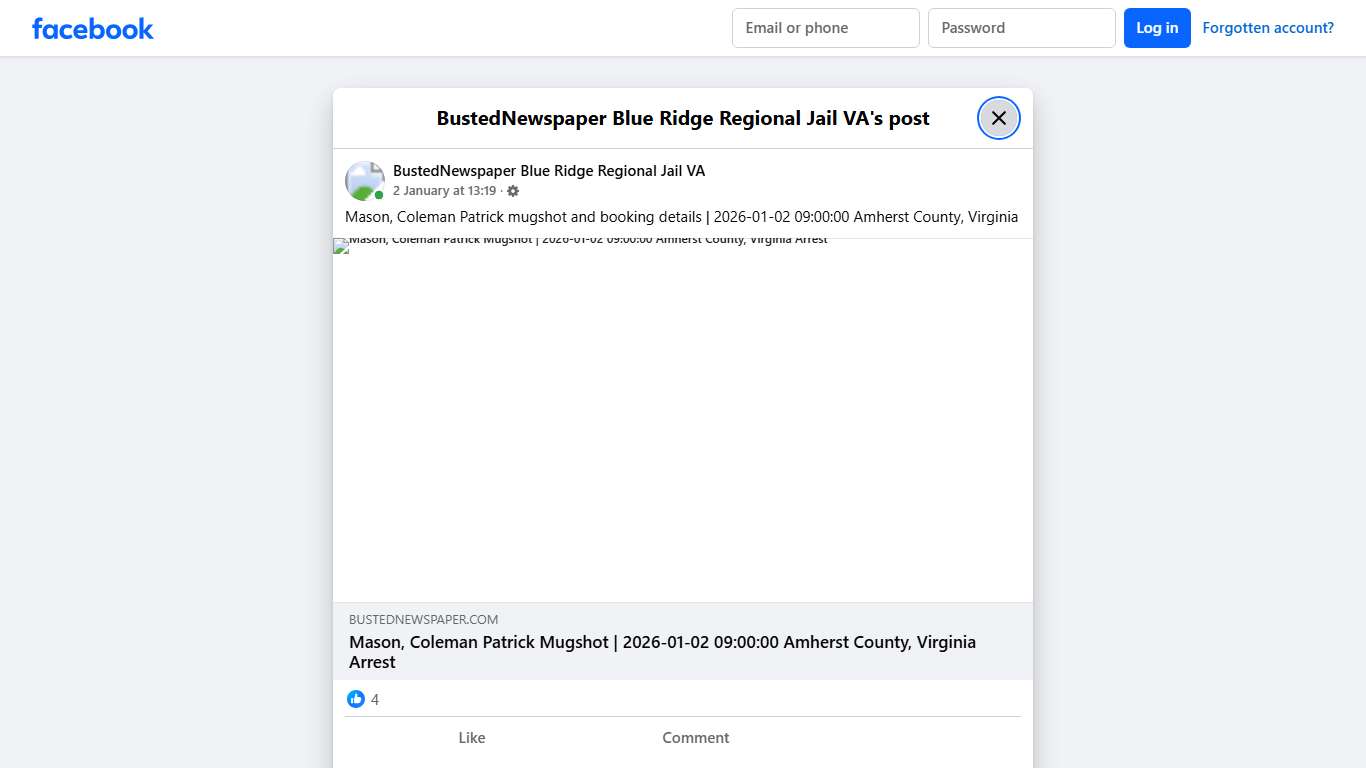Mason,... - BustedNewspaper Blue Ridge Regional Jail VA | Facebook